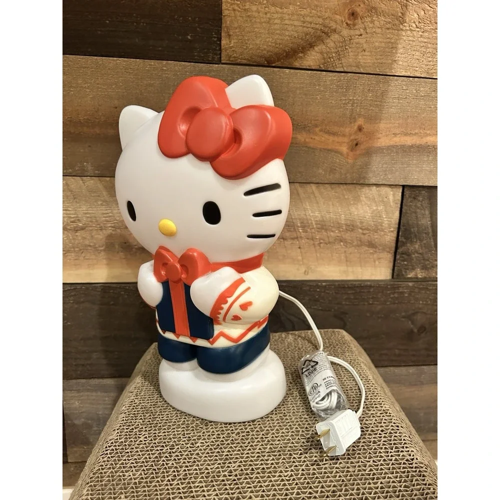 Hello Kitty Plastic Blow Mold Christmas Table Top Light 12 Inchedls‎ Tall